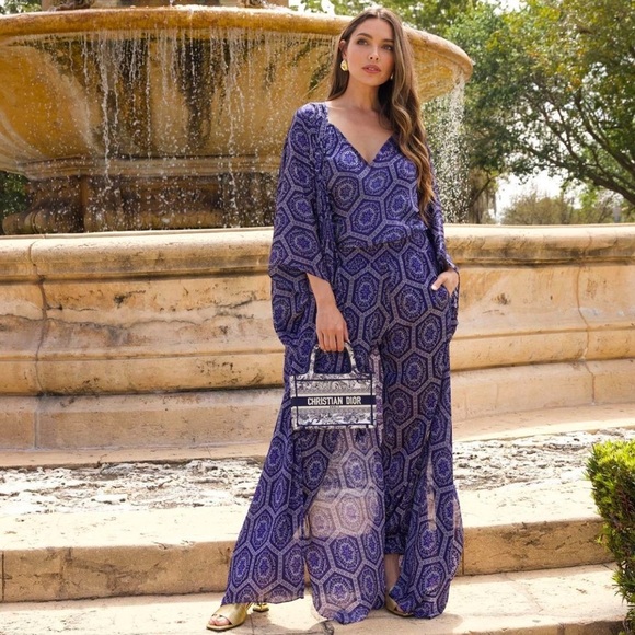 New Misa Los Angeles Saya Cami & Joggers In Lapis Tile Size XS - Picture 1 of 12